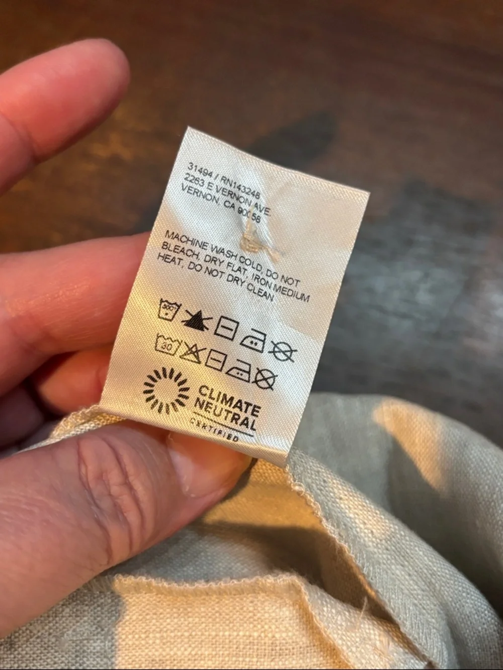 Reformation‎ Neutral Linen Straight-Leg Pants